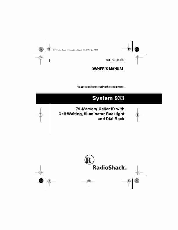 Radio Shack Caller ID Box SYSTEM 933-page_pdf